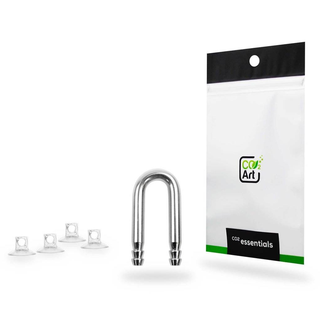 CO2Art U-pipe RVS + 4x zuignap