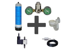Complete CO2 set BASIC 600 gram wegwerpfles met dubbele manometers