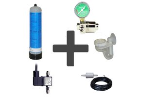 Complete CO2 set BASIC 600 gram wegwerpfles met enkele manometer