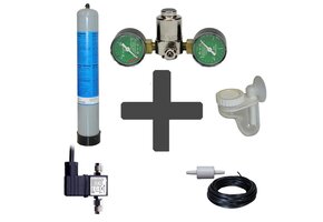 Complete CO2 set BASIC 850 gram wegwerpfles met dubbele manometers