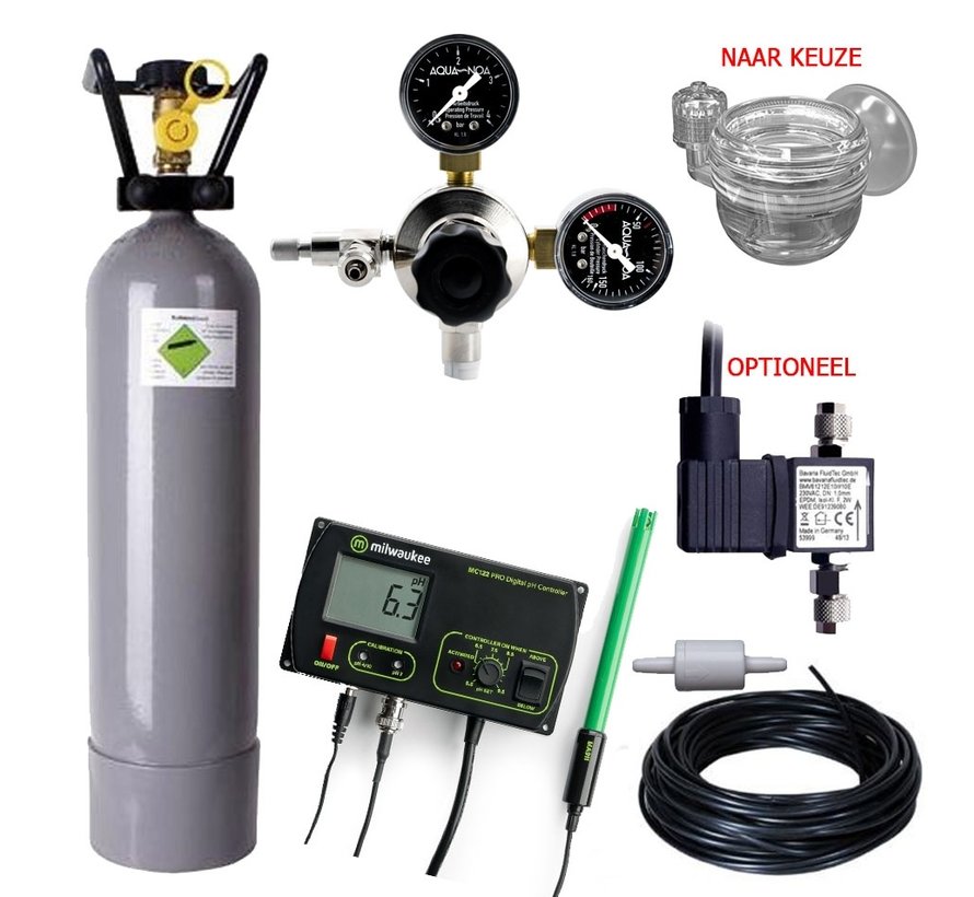 Complete CO2 set PROFI 2000 gram met pH controller