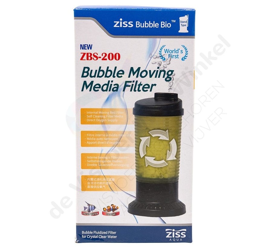 Ziss Aqua ZBS-200 Bubble Bio filter staand, bewegend bed filter