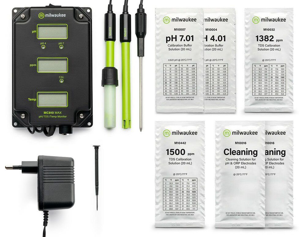 Milwaukee MC810 max pH + TDS + temperatuur monitor