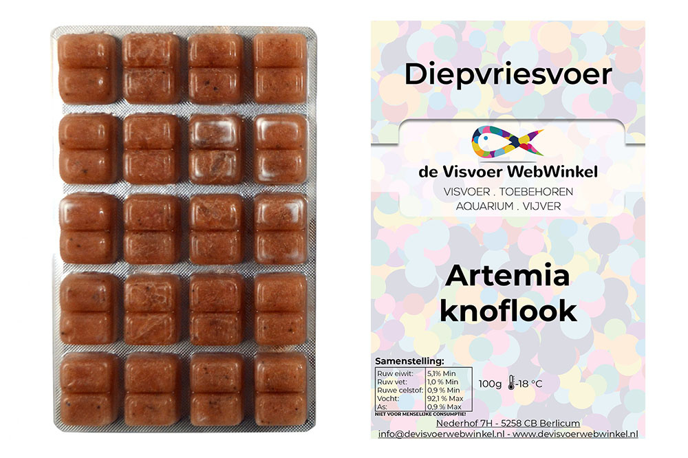 Artemia + knoflook diepvriesvoer 100g blister