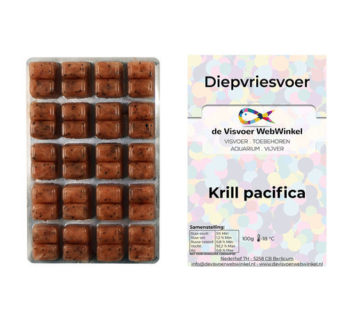 de Visvoer WebWinkel Krill pacifica diepvriesvoer 100g blister