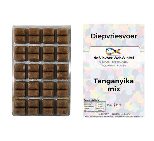 de Visvoer WebWinkel Tanganyika mix diepvriesvoer 100g blister