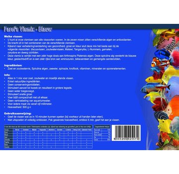 Parel's Fish Food Parels Vismix Blauw 500 gram - diepvriesvoer
