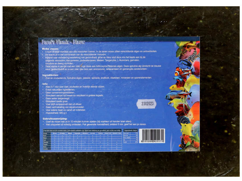 Parels Vismix Blauw 500 gram - diepvriesvoer
