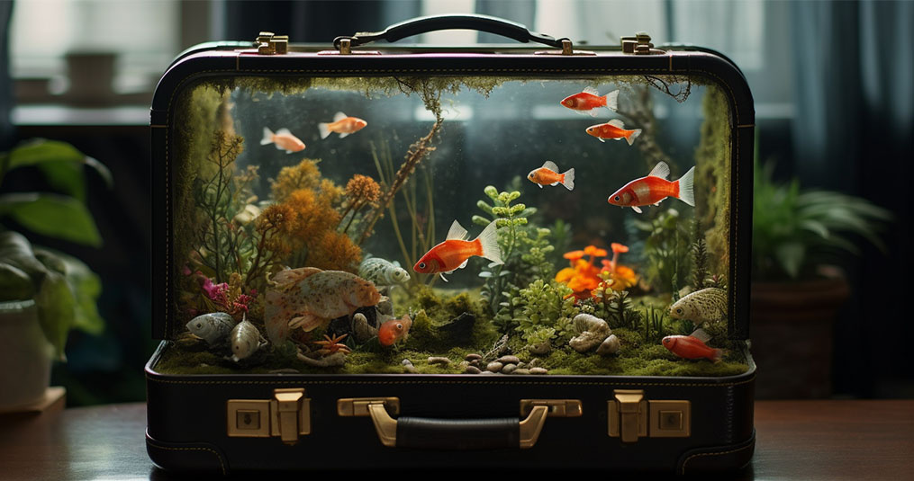 Aquarium tijdens vakantie de Visvoer Winkel