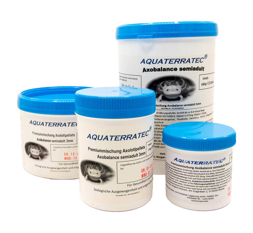 Axolotlpellets AXOBALANCE 3mm voer voor jonge Axolotl