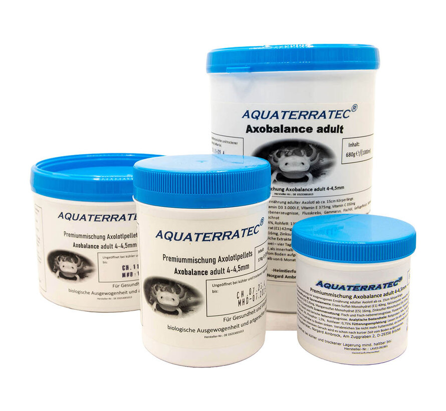 Axolotlpellets AXOBALANCE 4 - 4,5mm voer voor volwassen Axolotl