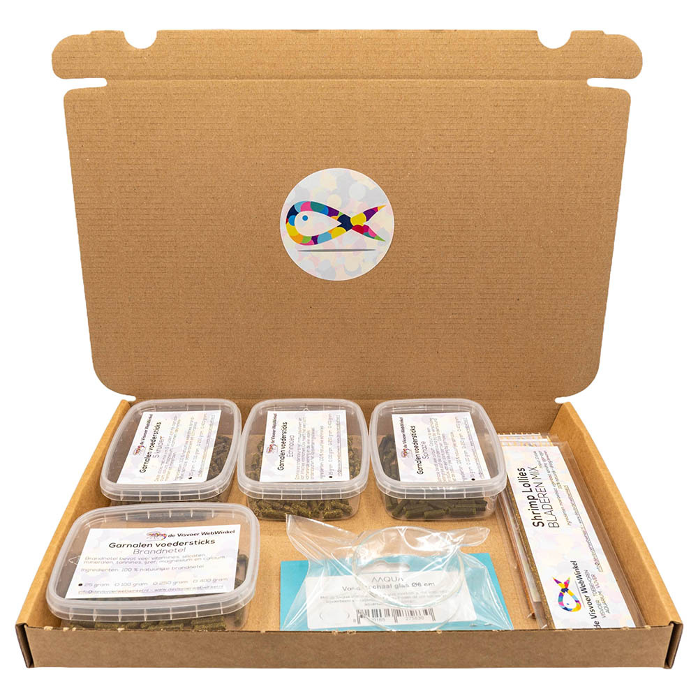 Basis voerpakket garnalen + gratis voederschaal