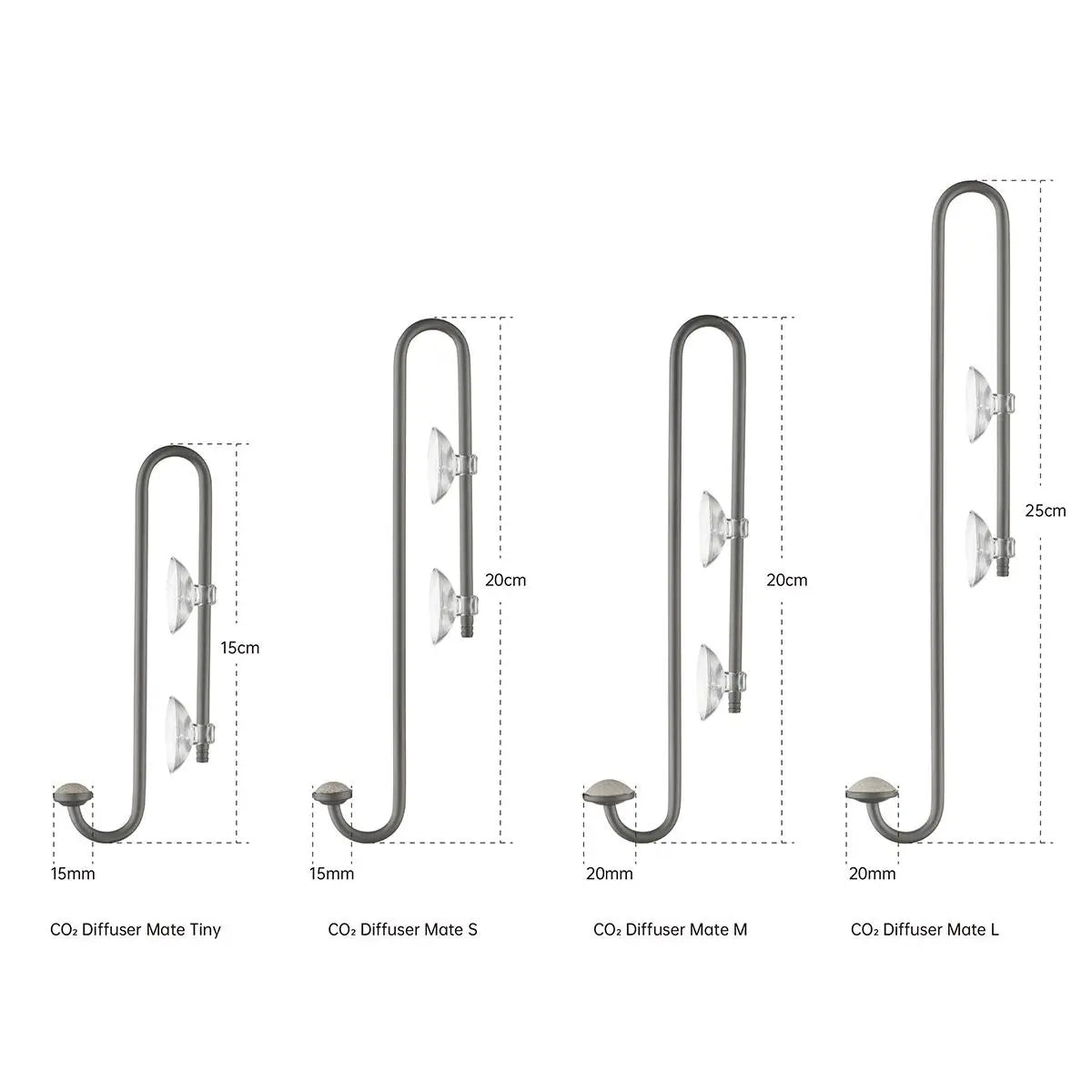 Chihiros CO2 diffusor Mate Hang-on Tiny - ø15mm - Lengte: 15cm