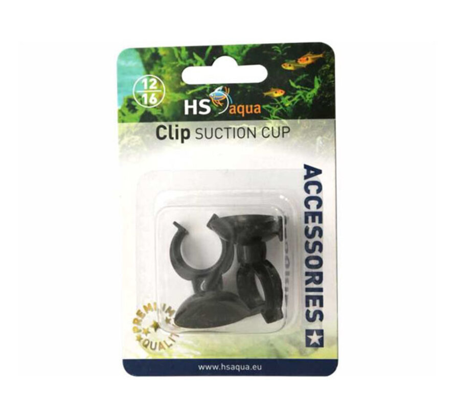 HS Aqua Zuignap met Clip 12-16 mm (2 stuks, zwart)