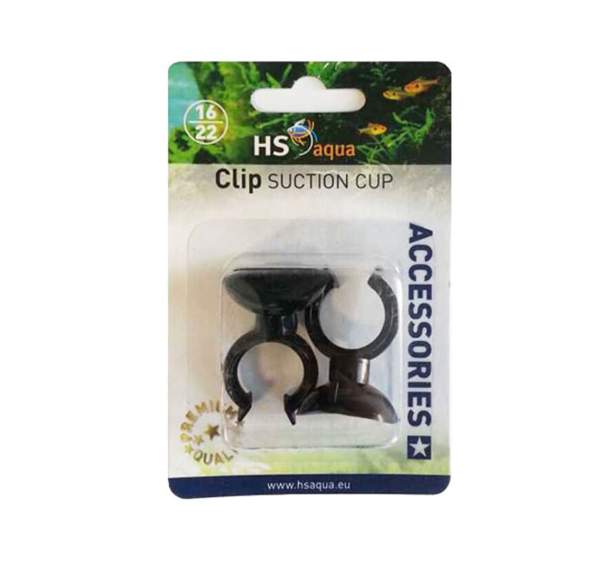HS Aqua Zuignap met Clip 16-22 mm (2 stuks, zwart)