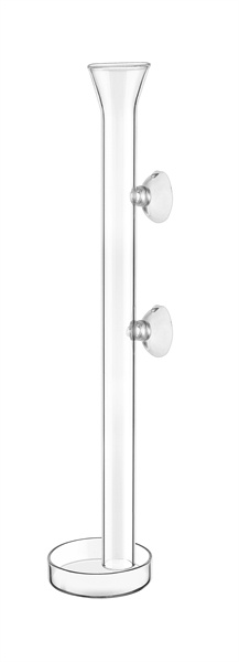 Glazen voederschaal met voederbuis