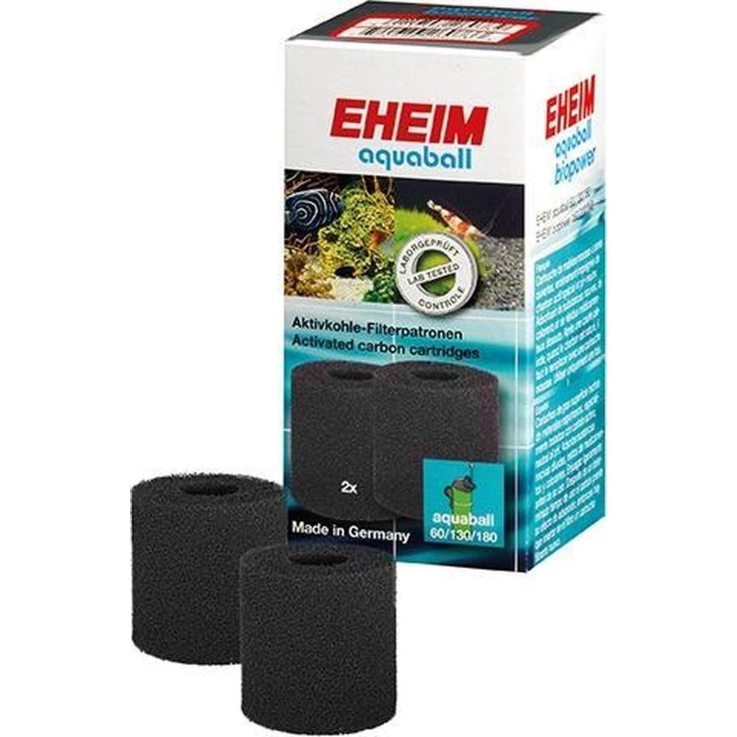 EHEIM Actieve kool filterpatroon voor Aquaball & Biopower (2 stuks)