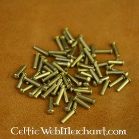  100 brass rivets 8 mm