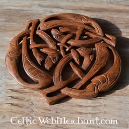 Holzschnitzwerk drei keltische Hunde - Celtic Webmerchant