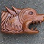 Wooden head of Fenrir - Celtic Webmerchant