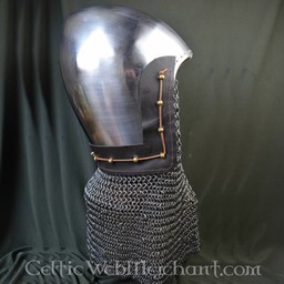 14. århundrede bascinet med chainmail brynjekrave - Celtic Webmerchant