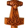 Wooden walking stick with Thor's hammer - Celtic Webmerchant