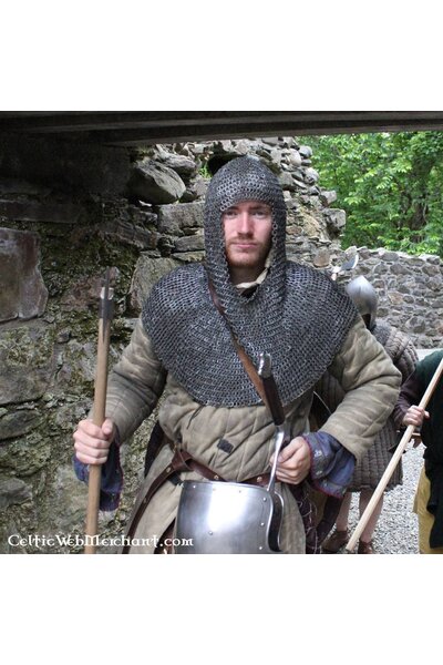 Coif with square neck, mixed flat ring-wedge rivets 8mm - Celtic Webmerchant