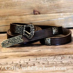 Birka belt deluxe, brown, brass - Celtic Webmerchant