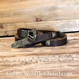 Birka belt deluxe, brown, brass - Celtic Webmerchant