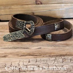 Birka belt deluxe, brown, brass - Celtic Webmerchant