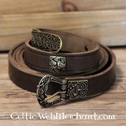 Birka bälte deluxe, brun, mässing - Celtic Webmerchant