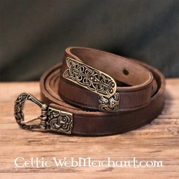 Birka bælte deluxe, brun, messing - Celtic Webmerchant