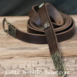 Cinturón Birka deluxe, marrón, latón - Celtic Webmerchant