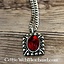 Collana Tudor Elizabeth I, gemma rossa, argentata - Celtic Webmerchant