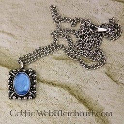 Tudor halsband Elisabeth, blå pärla, silver - Celtic Webmerchant
