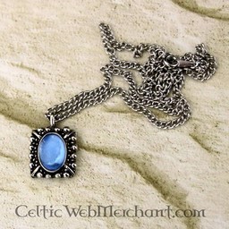 Collar Tudor Elisabeth, gema azul, plata - Celtic Webmerchant