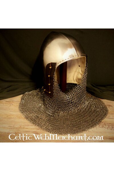 14th century bascinet with aventail flat rings round rivets 2 mm - Celtic Webmerchant