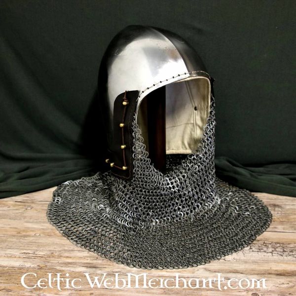 14th century with aventail flat rings round rivets