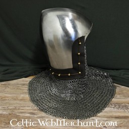 14 wieku przyłbica z kołnierz kolczy płaskie Pierścienie Okrągłe nity - Celtic Webmerchant