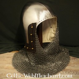 14th century bascinet with aventail flat rings round rivets - Celtic Webmerchant