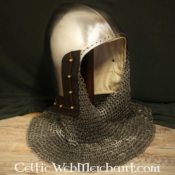 14th century with aventail flat rings round rivets