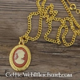 Cameo necklace, large, gilded - Celtic Webmerchant