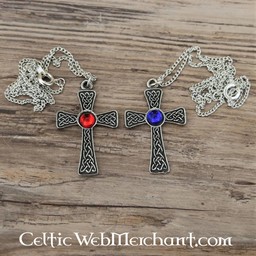 Colgante con cruz anudada, azul - Celtic Webmerchant
