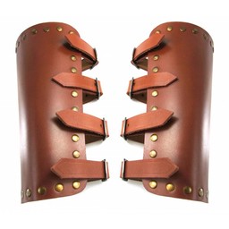 Leather vambraces Marius, brown - Celtic Webmerchant