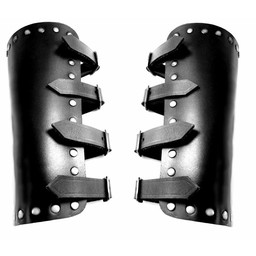 Leather vambraces Marius, black - Celtic Webmerchant