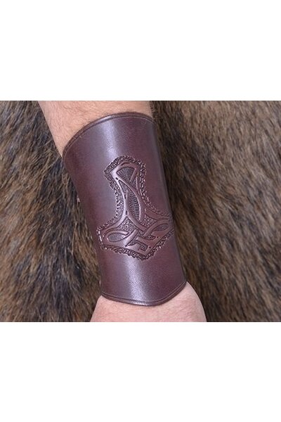 Paar Viking Handgelenkschützer (lang), Braun - Celtic Webmerchant