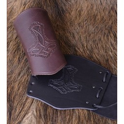 Paar Viking Handgelenkschützer (lang), Braun - Celtic Webmerchant