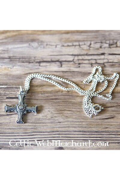 Cuthbert of Lindisfarne cross, pewter - Celtic Webmerchant