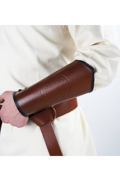 Armschienen aus Leder Vegvisir, braun - Celtic Webmerchant