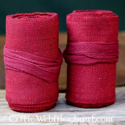 Leg wrappings with herringbone motive, red - Celtic Webmerchant